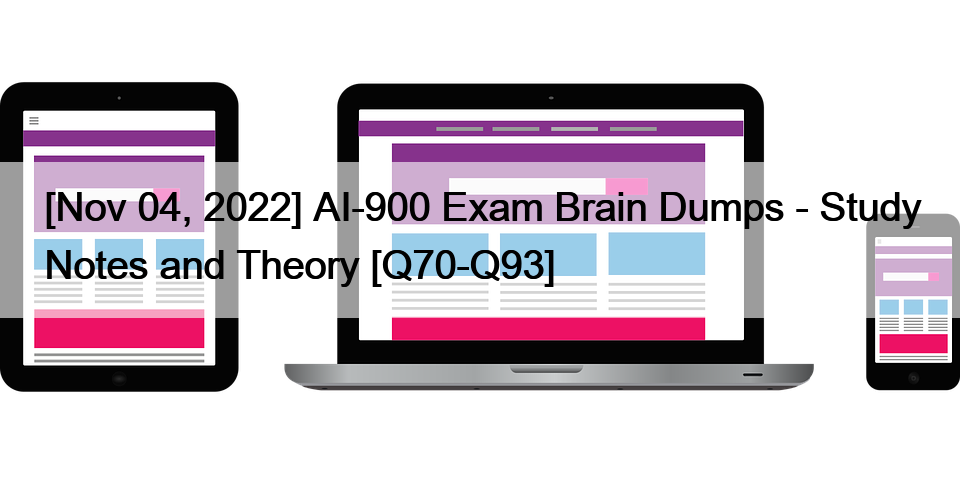 [Nov 04, 2022] AI-900 Exam Brain Dumps – Study Notes and Theory [Q70-Q93]